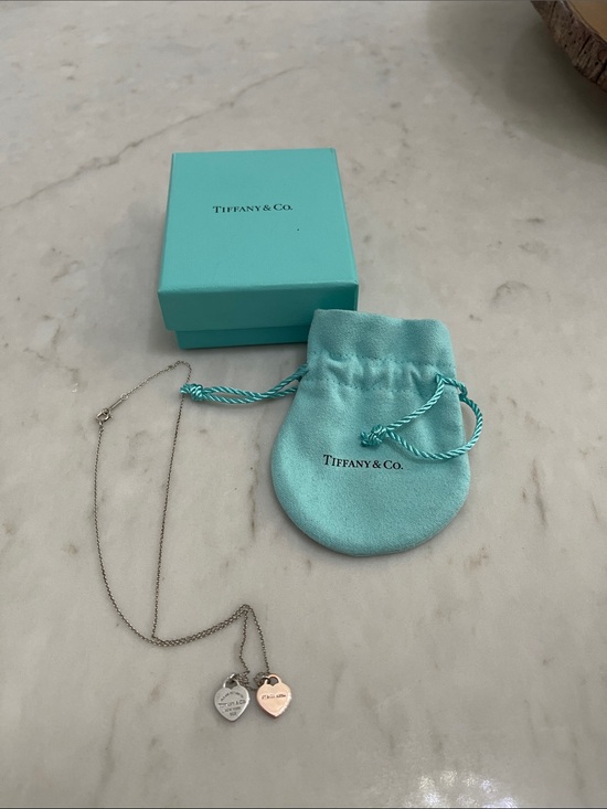 Tiffany & Co. Accessories - Tiffany & Co. Double Heart Pendant Necklace with Signature Blue Pouch
